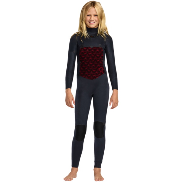 2026 Roxy Junior Swell Natural 4/3mm Chest Zip Wetsuit 26RW213501 - Electric Pink